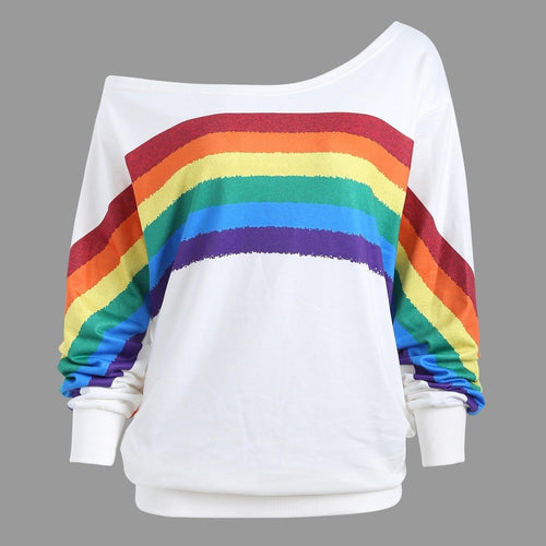 Rainbow Casual Long Sleeve Pullover