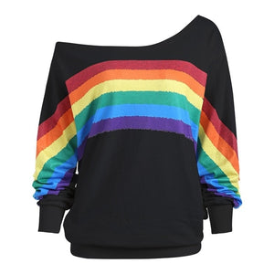 Rainbow Casual Long Sleeve Pullover