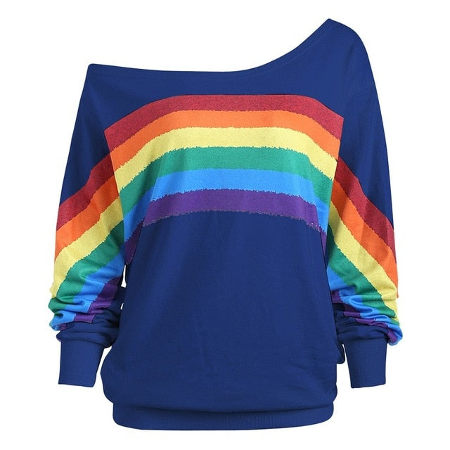 Rainbow Casual Long Sleeve Pullover