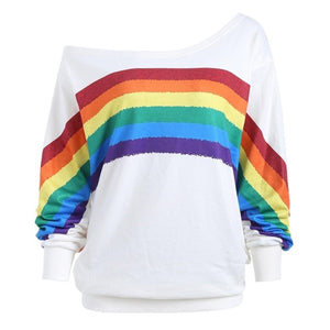 Rainbow Casual Long Sleeve Pullover