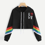 Fashion Love Rainbow Letter Print Sweatshirt