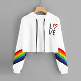 Fashion Love Rainbow Letter Print Sweatshirt