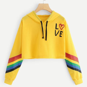 Fashion Love Rainbow Letter Print Sweatshirt